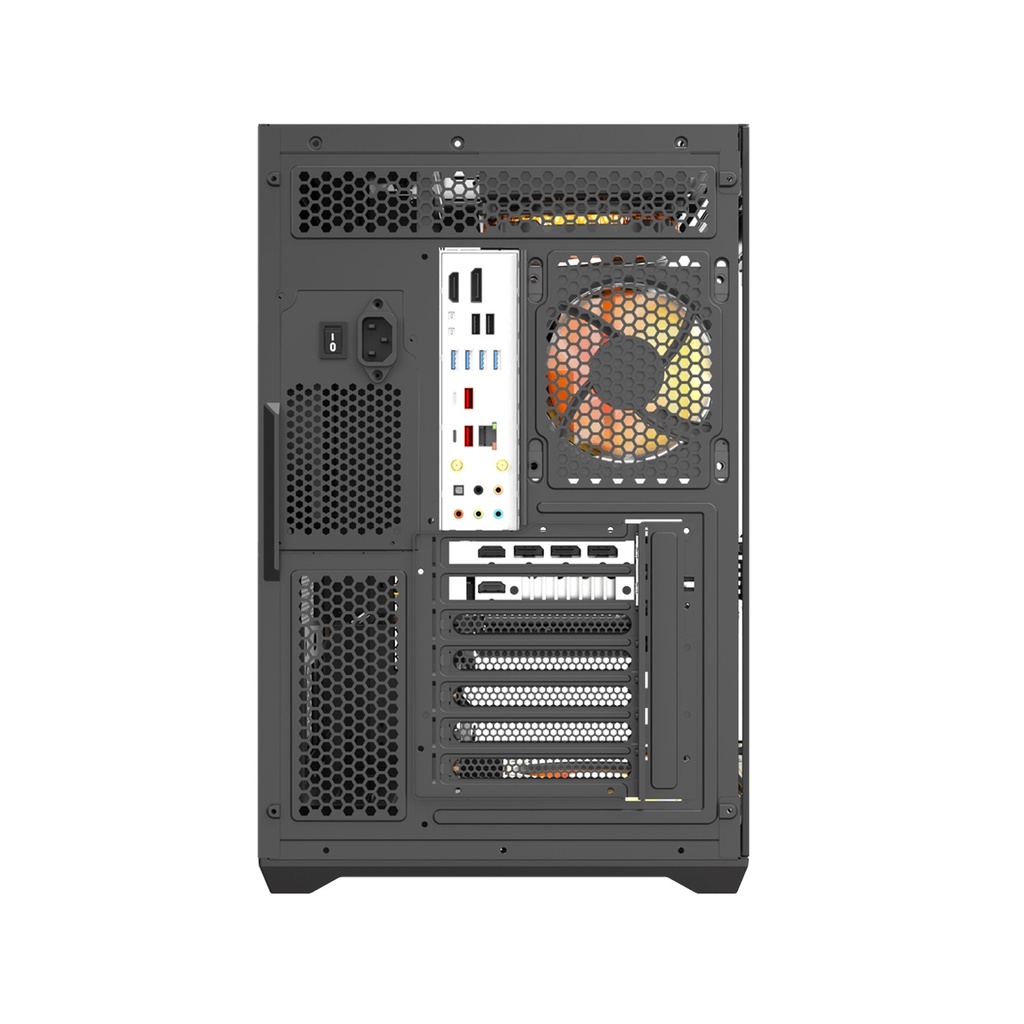 Darkflash C280 E-ATX Full-Tower PC Gaming Case, 7×ARGB Fans Included, 270° Tempered Glass, Reverse Connection Motherboard Compatible, 360mm Radiator Support, Black | C280B