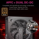 DarkFlash C218M M-ATX/ITX Gaming PC Case with Pre-Installed 650W 80+ Bronze PSU and 3 ARGB Fans, 270 Degree Panoramic Glass, Supports 360 mm Radiator, 425 mm GPU Clearance, USB3.0 PC Case (White)