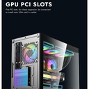 DarkFlash C218M M-ATX/ITX Gaming PC Case with Pre-Installed 650W 80+ Bronze PSU and 3 ARGB Fans, 270 Degree Panoramic Glass, Supports 360 mm Radiator, 425 mm GPU Clearance, USB3.0 PC Case (White)