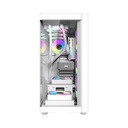 Aigo DarkFlash DS900W Gaming PC Case with 7 ARGB Fans Pre Installed, Tempered Glass Panels - White