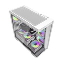 Aigo DarkFlash DS900W Gaming PC Case with 7 ARGB Fans Pre Installed, Tempered Glass Panels - White