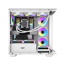 Aigo DarkFlash DS900W Gaming PC Case with 7 ARGB Fans Pre Installed, Tempered Glass Panels - White