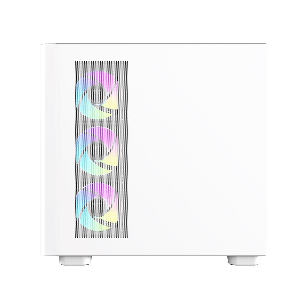Aigo DarkFlash DS900W Gaming PC Case with 7 ARGB Fans Pre Installed, Tempered Glass Panels - White