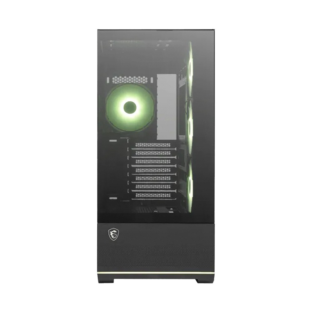 MSI MAG PANO 110R PZ ATX Tower Front Side & Left Side Tempered Glass Panel Case With 4 ARGB Fans - Black