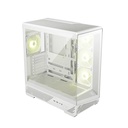 MSI MAG PANO 130R PZ Mid Tower Front Side & Left Side Tempered Glass Panel Case With 4 ARGB Fans - White