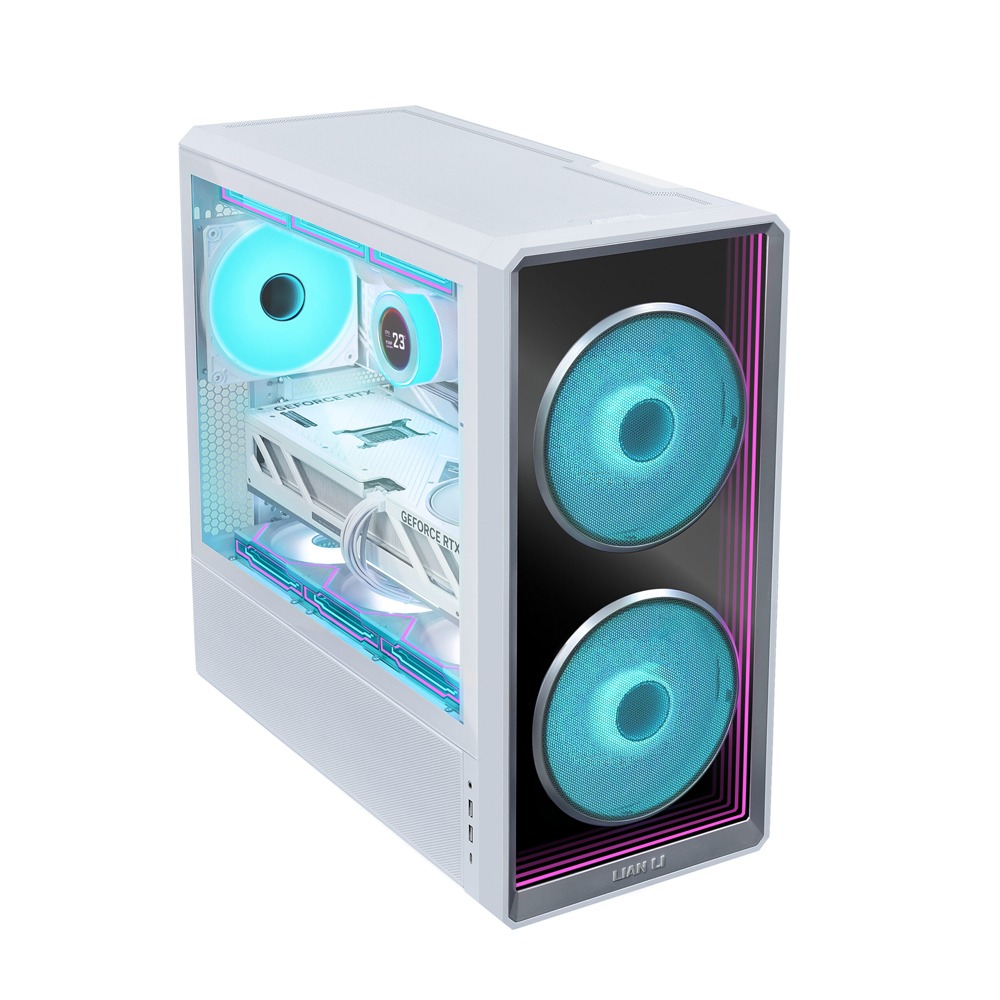LIAN LI Lancool 217 INF Mid Tower ATX Gaming Case - White (3 Fans Included)