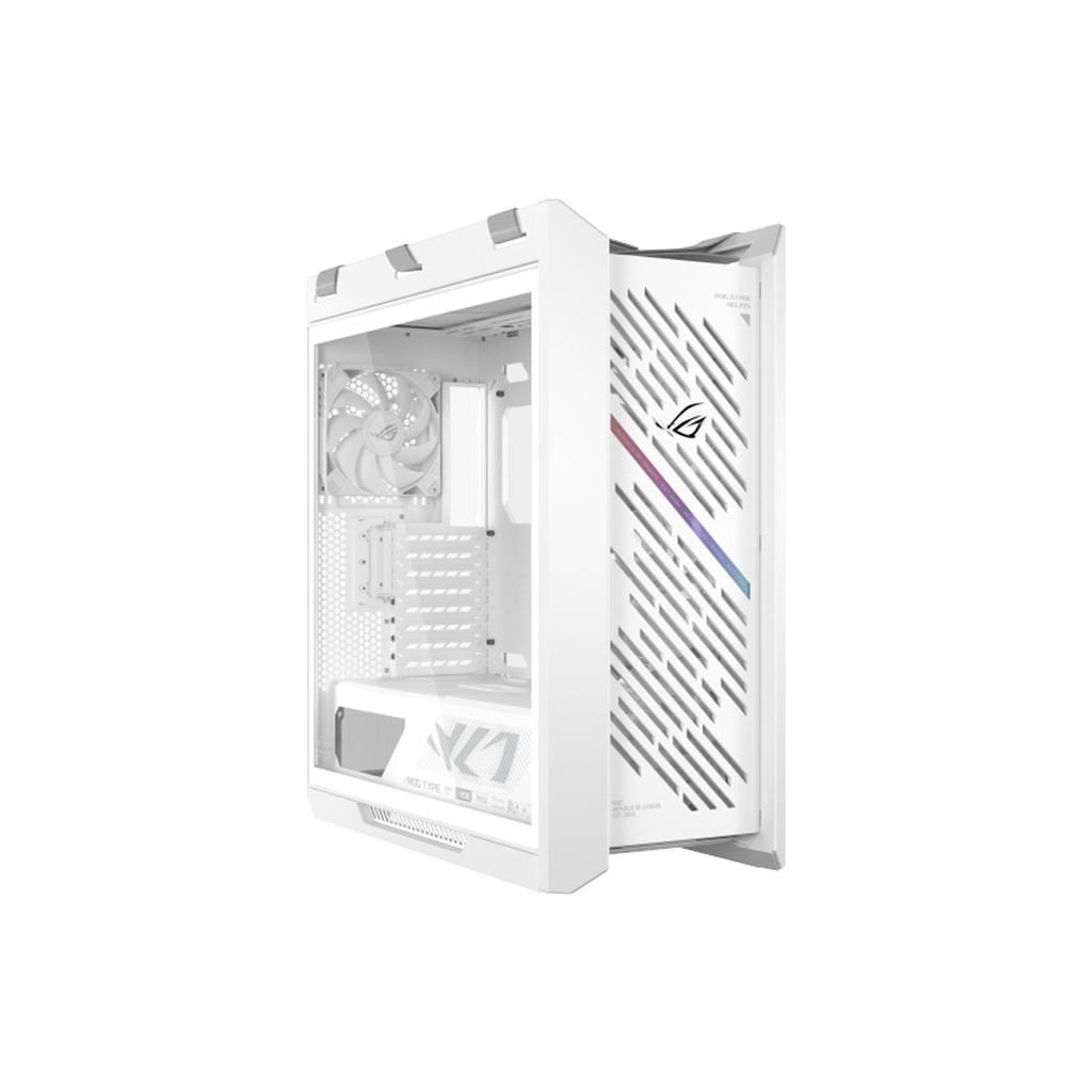 Asus Rog Strix Helios II GX601S EATX Mid-Tower Aluminum Frame Fornt & Left Side Tempered Glass Panel Case - White