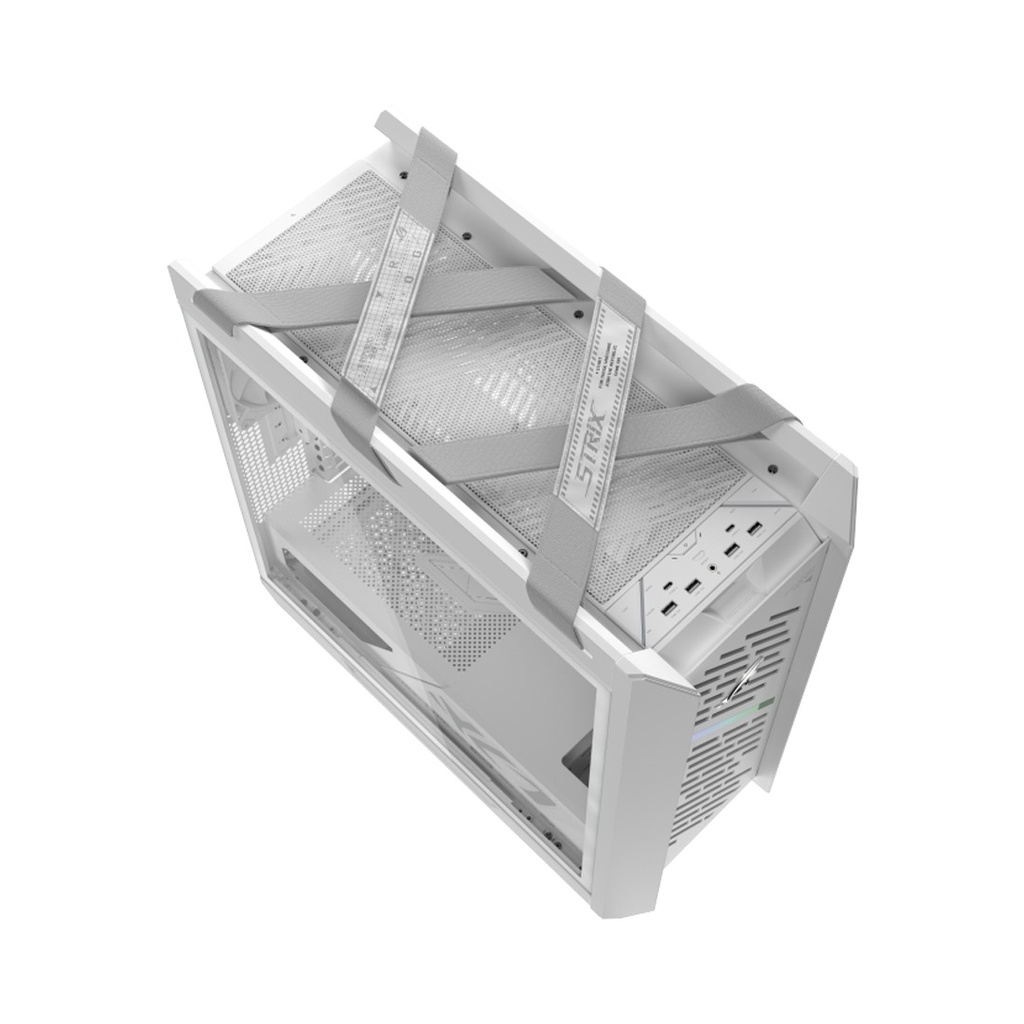 Asus Rog Strix Helios II GX601S EATX Mid-Tower Aluminum Frame Fornt & Left Side Tempered Glass Panel Case - White