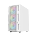 GameOn Trident IV-A PowerForge Series Mid Tower Gaming Case with 750W Power Supply Pre-Installed (4 ARGB Fans Included) - White