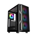 GameOn Trident IV-M PowerForge Series Mid Tower Gaming Case with 750W Power Supply Pre-Installed (4 ARGB Fans Included) - Black