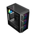 GameOn Trident IV-M PowerForge Series Mid Tower Gaming Case with 750W Power Supply Pre-Installed (4 ARGB Fans Included) - Black