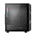 GameOn Trident IV-M PowerForge Series Mid Tower Gaming Case with 750W Power Supply Pre-Installed (4 ARGB Fans Included) - Black