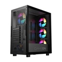 GameOn Trident IV-M PowerForge Series Mid Tower Gaming Case with 750W Power Supply Pre-Installed (4 ARGB Fans Included) - Black