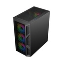 GameOn Trident IV-M PowerForge Series Mid Tower Gaming Case with 750W Power Supply Pre-Installed (4 ARGB Fans Included) - Black