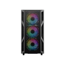 GameOn Trident IV-M PowerForge Series Mid Tower Gaming Case with 750W Power Supply Pre-Installed (4 ARGB Fans Included) - Black