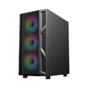 GameOn Trident IV-M PowerForge Series Mid Tower Gaming Case with 750W Power Supply Pre-Installed (4 ARGB Fans Included) - Black