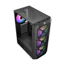 GameOn Trident III-M PowerForge Series Mid Tower Gaming Case With 750W Power Supply Pre-Installed (4 ARGB Fans Included) - Black