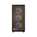 GameOn Timberi Midnight Series ARGB + PWM Mid Tower Gaming Case With (7 Fans Included) - Wood/Black