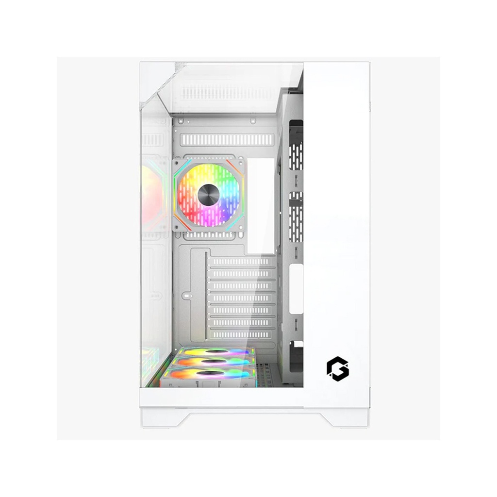 GameOn Valkyrie I Series ATX Mid Tower Gaming Case With (4 ARGB Fans Included) - White