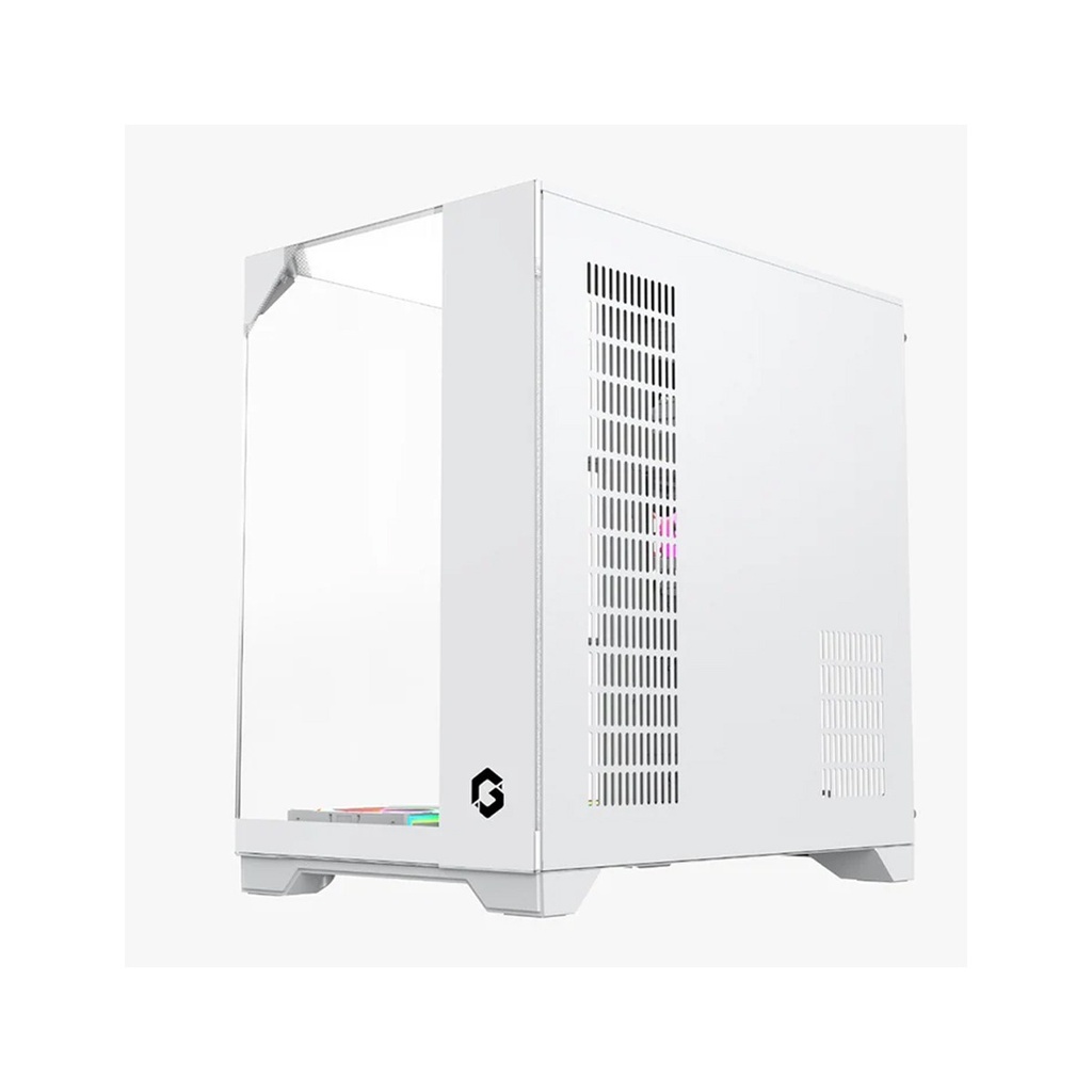 GameOn Valkyrie I Series ATX Mid Tower Gaming Case With (4 ARGB Fans Included) - White