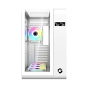 GameOn Infinity Midnight Series ARGB Mid Tower Gaming Case With (4 ARGB Fans Included) - White