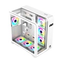 GameOn Infinity Midnight Series ARGB Mid Tower Gaming Case With (4 ARGB Fans Included) - White