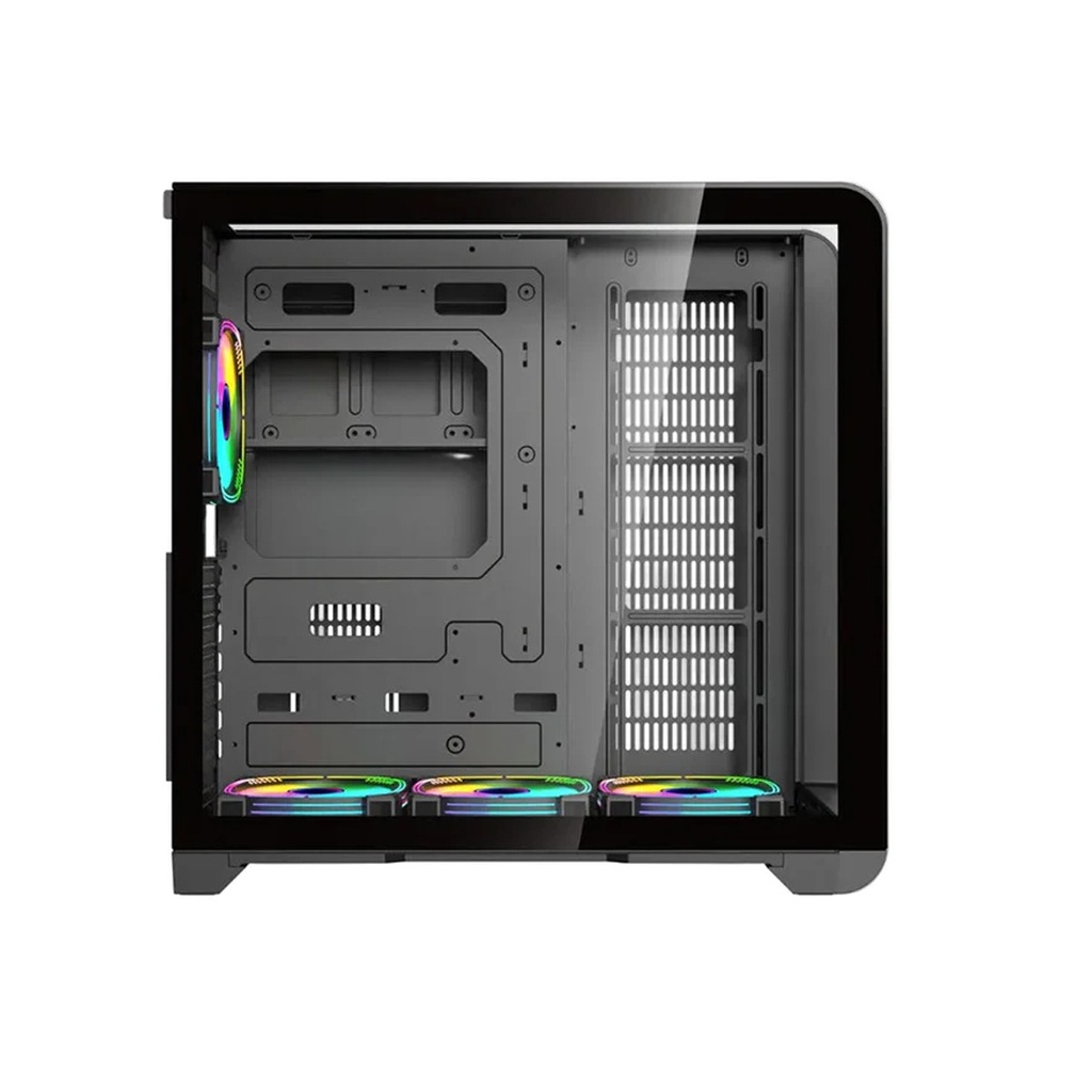 GameOn Infinity Midnight Series ARGB Mid Tower Gaming Case With (4 ARGB Fans Included) - Black