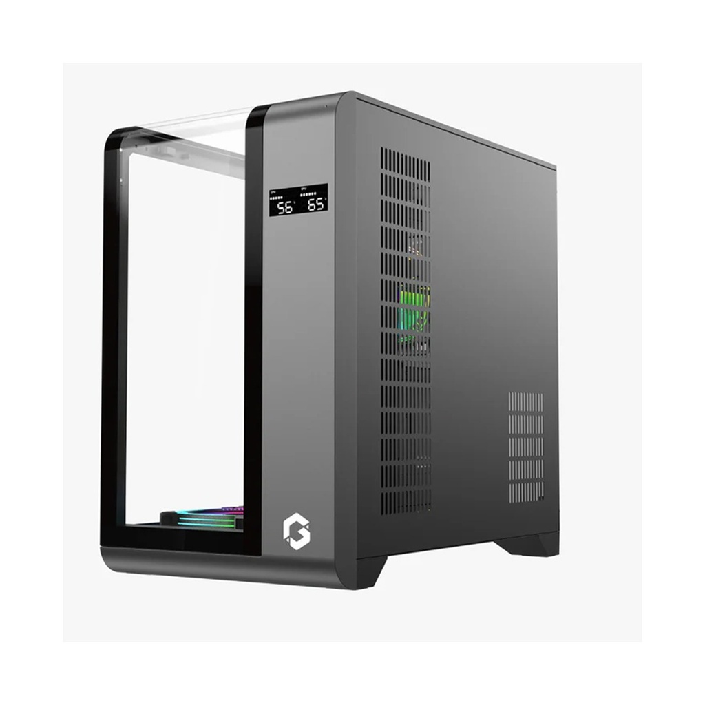 GameOn Infinity Midnight Series ARGB Mid Tower Gaming Case With (4 ARGB Fans Included) - Black