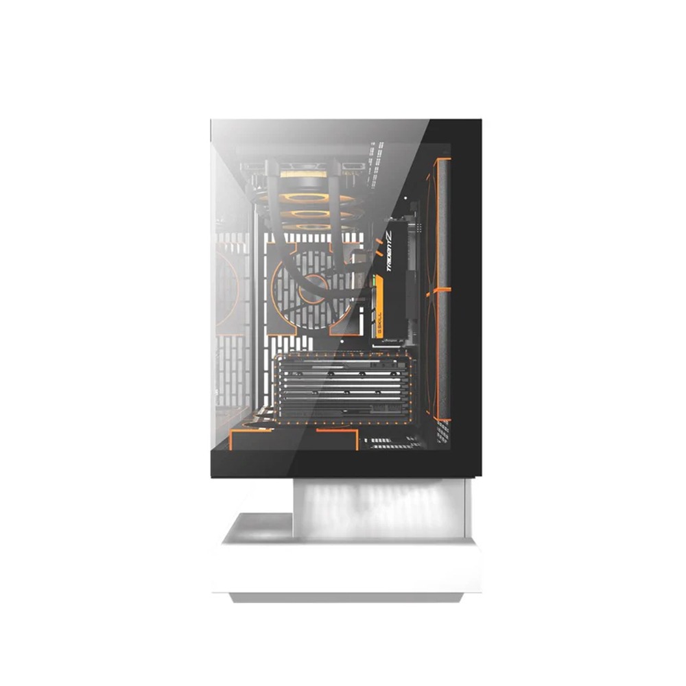 DarkFlash FLOATRON F1 Micro ATX Gaming Case (Fans Not Included) - White