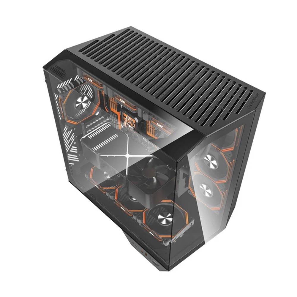 DarkFlash DY470 ATX Mid Tower Gaming Case With 4 ARGB Fans Included - Black