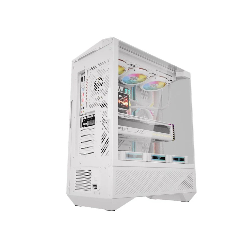 DarkFlash DY460 ATX Mid Tower Gaming Case With 4 ARGB Fans Included - White