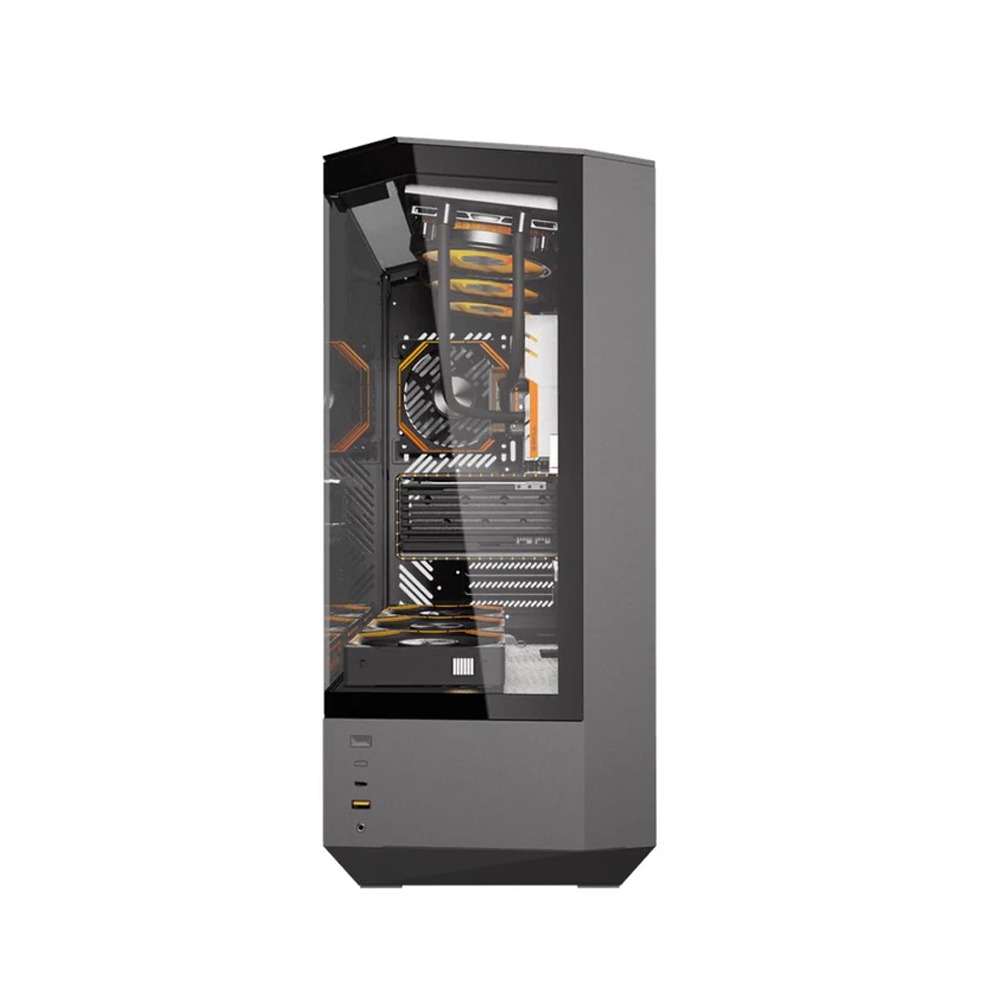DarkFlash DY460 ATX Mid Tower Gaming Case With 4 ARGB Fans Included - Black