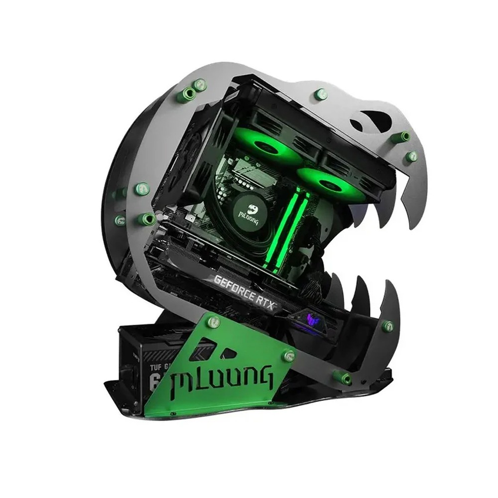 MLoong M.Star Dragon M-ATX Mid Tower Gaming PC Case Wih (4 ARGB Fans Included)-Grey