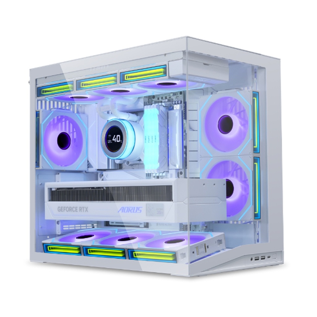LIAN LI O11 Dynamic Mini V2 ATX Mid Tower Gaming Case (Fans Not Included) - White