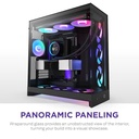 NZXT H9 Flow RGB+ Large Dual-Chamber ATX Mid-Tower Airflow Two Panel Front & Left Side Tempered Glass Case with 7 RGB Fans-Black