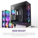 NZXT H9 Flow RGB+ Large Dual-Chamber ATX Mid-Tower Airflow Two Panel Front & Left Side Tempered Glass Case with 7 RGB Fans-Black