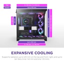 NZXT H9 Flow RGB+ Large Dual-Chamber ATX Mid-Tower Airflow Two Panel Front & Left Side Tempered Glass Case with 7 RGB Fans-Black