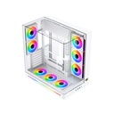 Xigmatek Pano II Arctic ATX Three Panel Front Top & Left Side Tempered Glass Case With 8 ARGB Fans-White