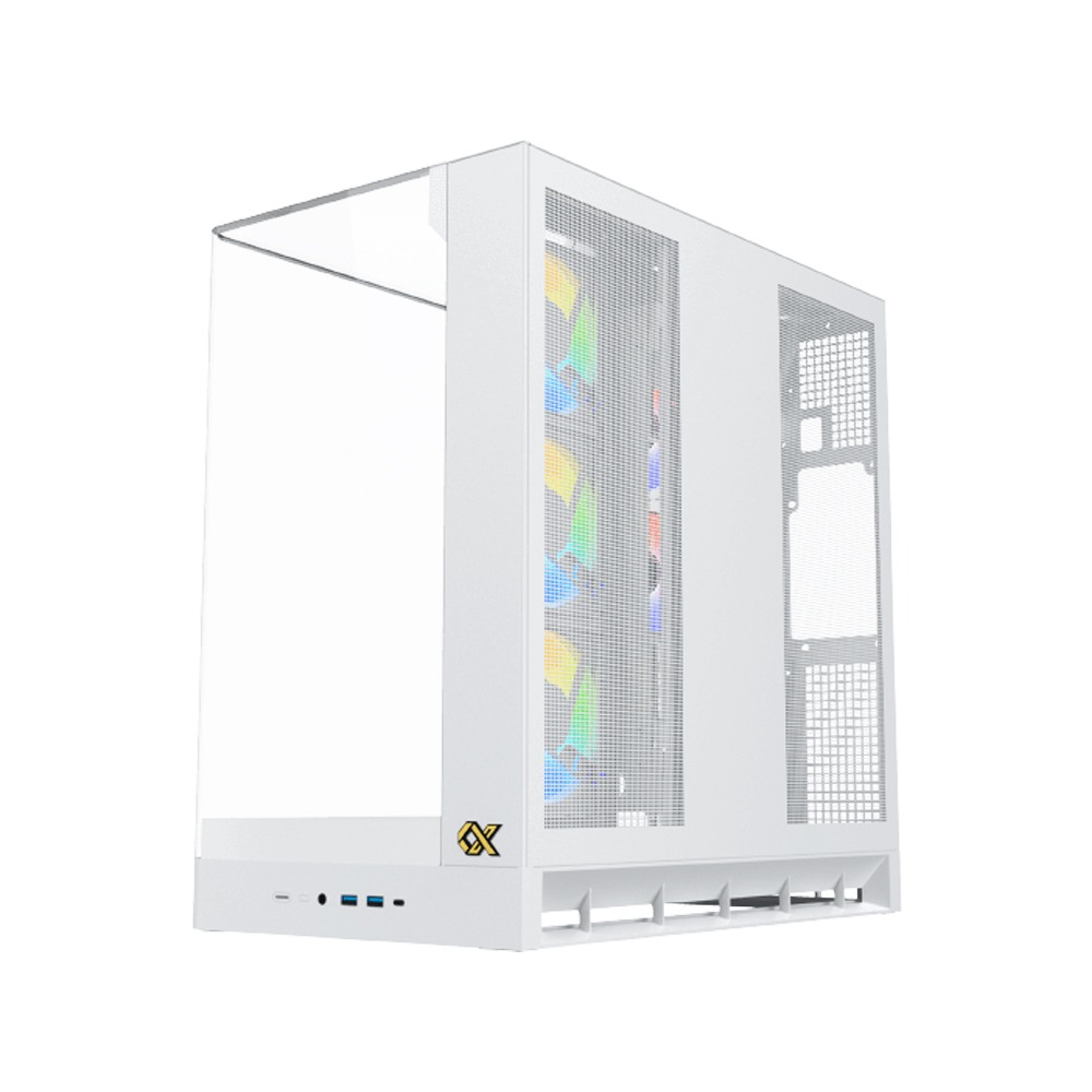Xigmatek Pano II Arctic ATX Three Panel Front Top & Left Side Tempered Glass Case With 8 ARGB Fans-White
