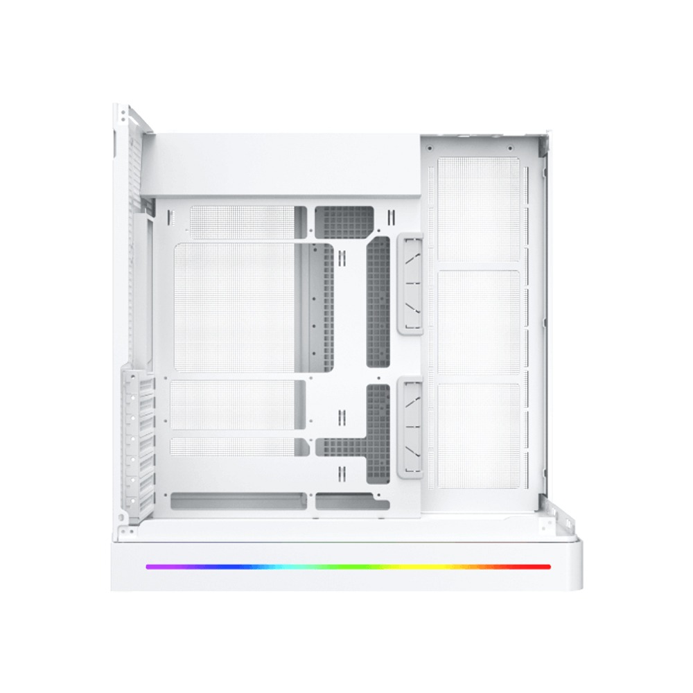 Xigmatek Pano II Arctic ATX Three Panel Front Top & Left Side Tempered Glass Case With 8 ARGB Fans-White