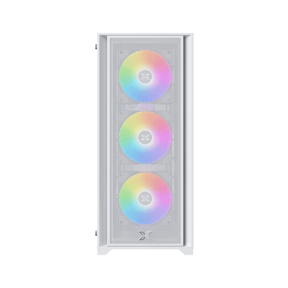 Xigmatek Gaming X II Arctic ATX Left Side Tempered Glass Panel Case with 4 ARGB Fans - White