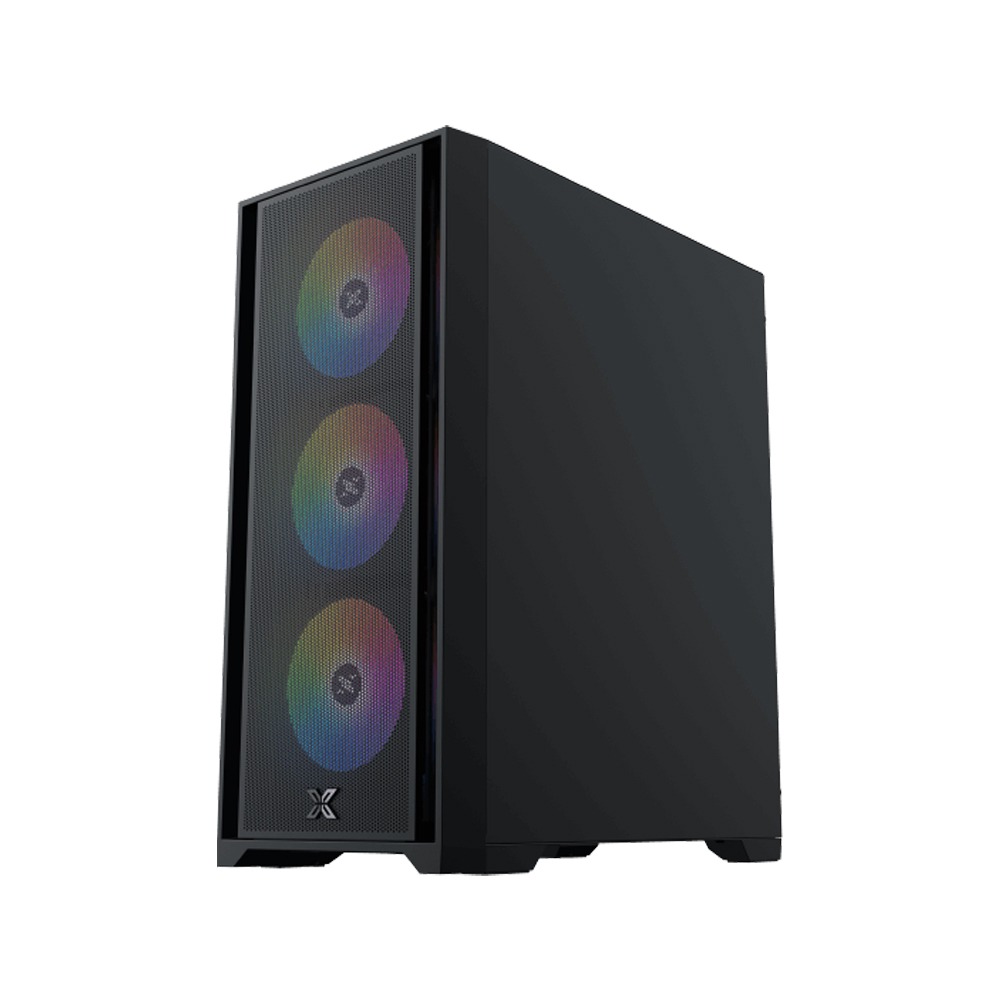Xigmatek Gaming X II ATX Left Side Tempered Glass Panel Case with 4 ARGB Fans - Black