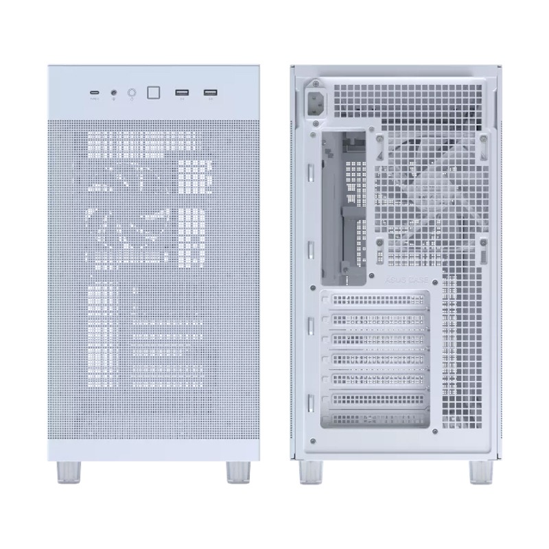 Asus Prime AP303 Mid Tower Mesh Steel Tempered Glass ABS Plastic Case With 1 Fans - White