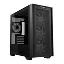 Asus A21 Plus Micro ATX Tower Case, Tempered Glass Side Panel, 360MM Radiator Support, 4 ARGB Fans - Black