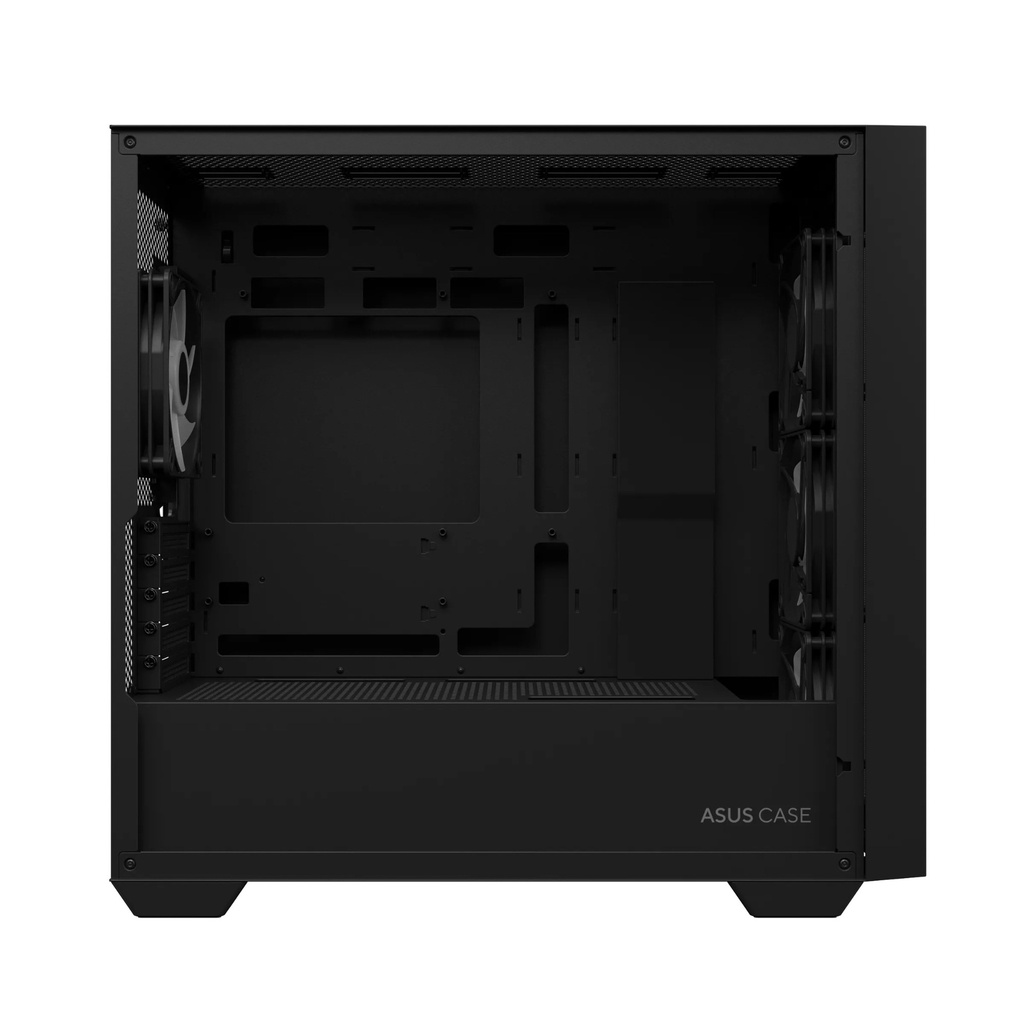 Asus A21 Plus Micro ATX Tower Case, Tempered Glass Side Panel, 360MM Radiator Support, 4 ARGB Fans - Black