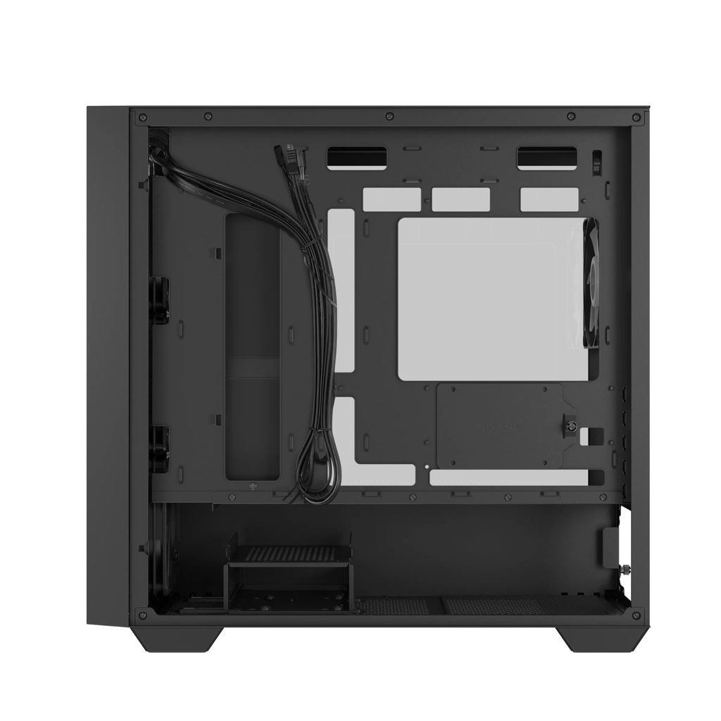 Asus A21 Plus Micro ATX Tower Case, Tempered Glass Side Panel, 360MM Radiator Support, 4 ARGB Fans - Black
