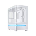Asus Prime AP202 Mid Tower Fornt & Left Side Tempered Glass Panel Case With 3 ARGB Fans - White