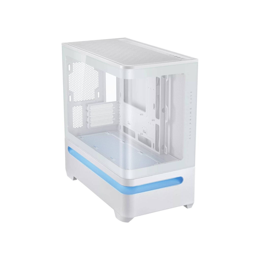 Asus Prime AP202 Mid Tower Fornt & Left Side Tempered Glass Panel Case With 3 ARGB Fans - White