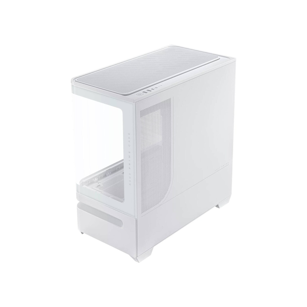 Asus Prime AP202 Mid Tower Fornt & Left Side Tempered Glass Panel Case With 3 ARGB Fans - White