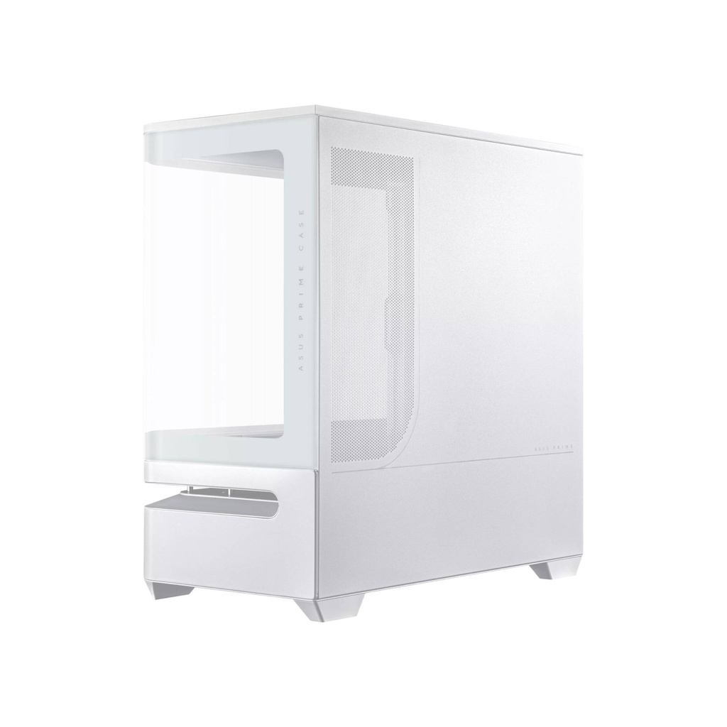 Asus Prime AP202 Mid Tower Fornt & Left Side Tempered Glass Panel Case With 3 ARGB Fans - White